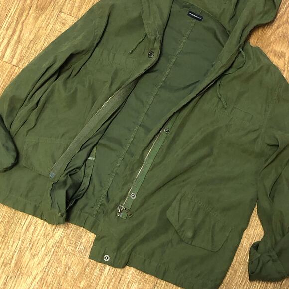 Brandy Melville Army Green Button Zip Front Utility Jacket Size One Si - Picture 7 of 16